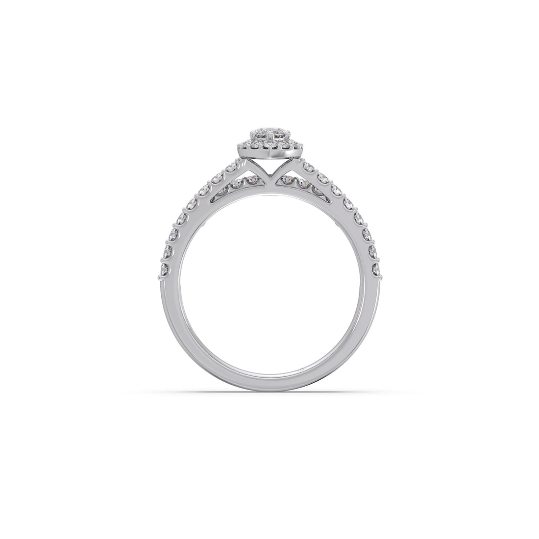 Marquise and Round Diamond Pave Stackable Ring