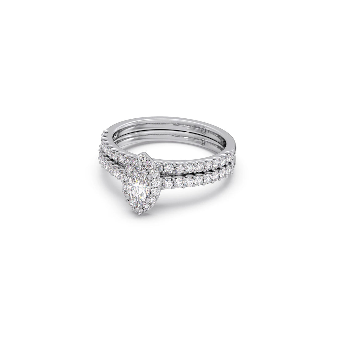 Marquise and Round Diamond Pave Stackable Ring