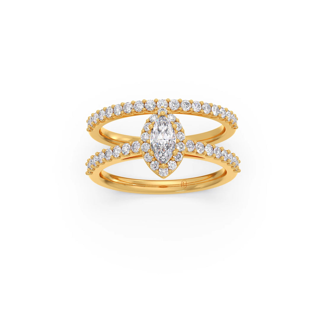 Marquise and Round Diamond Pave Stackable Ring