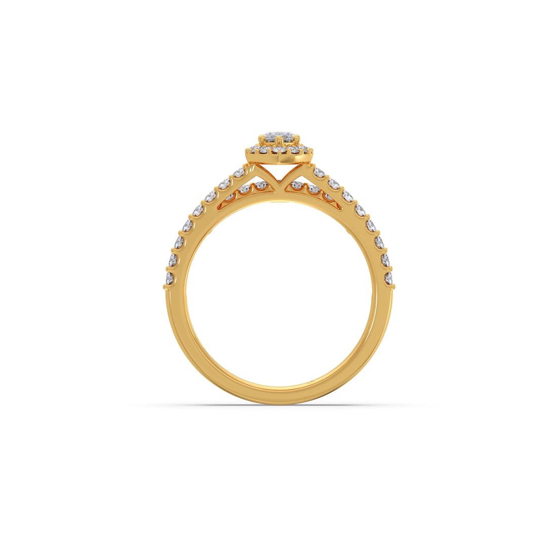 Marquise and Round Diamond Pave Stackable Ring