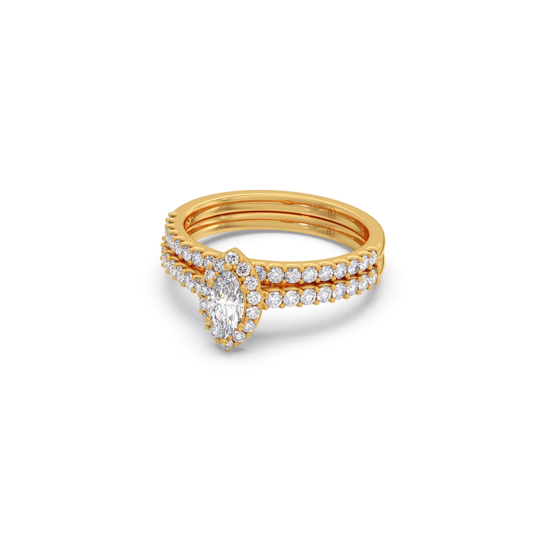 Marquise and Round Diamond Pave Stackable Ring