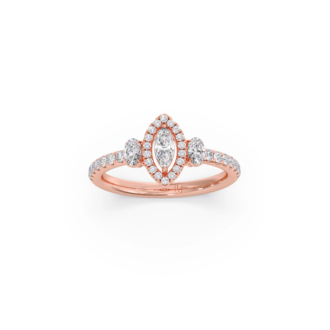 Trilogy Marquise Center with Oval and Round Accents Ring