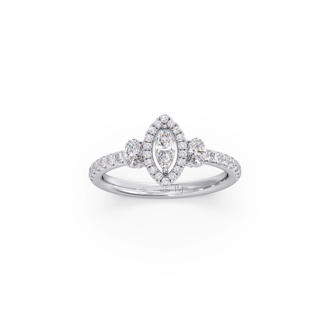 Trilogy Marquise Center with Oval and Round Accents Ring