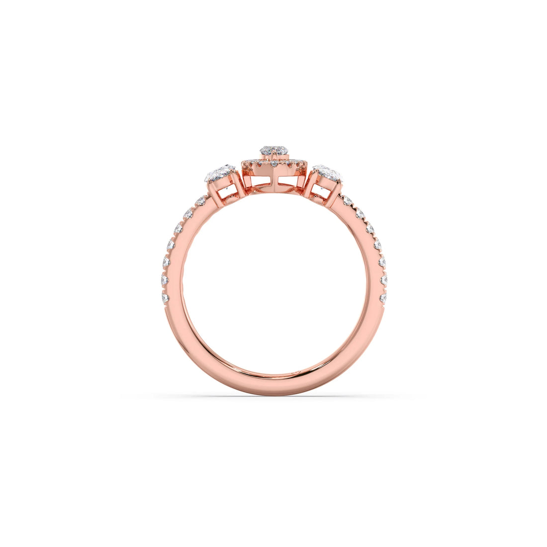 Trilogy Marquise Center with Oval and Round Accents Ring 0.84 Ct
