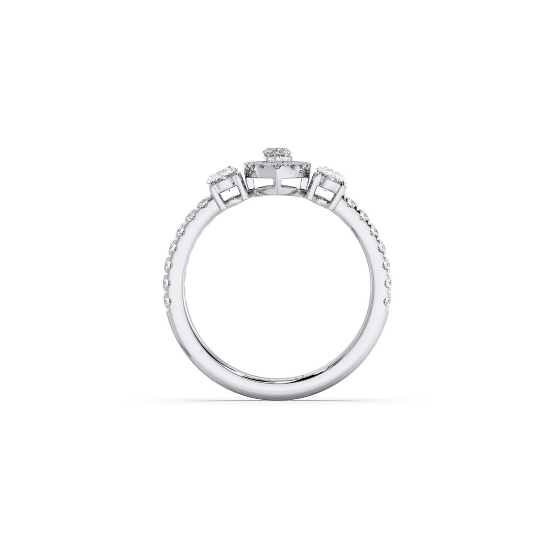 Trilogy Marquise Center with Oval and Round Accents Ring 0.84 Ct