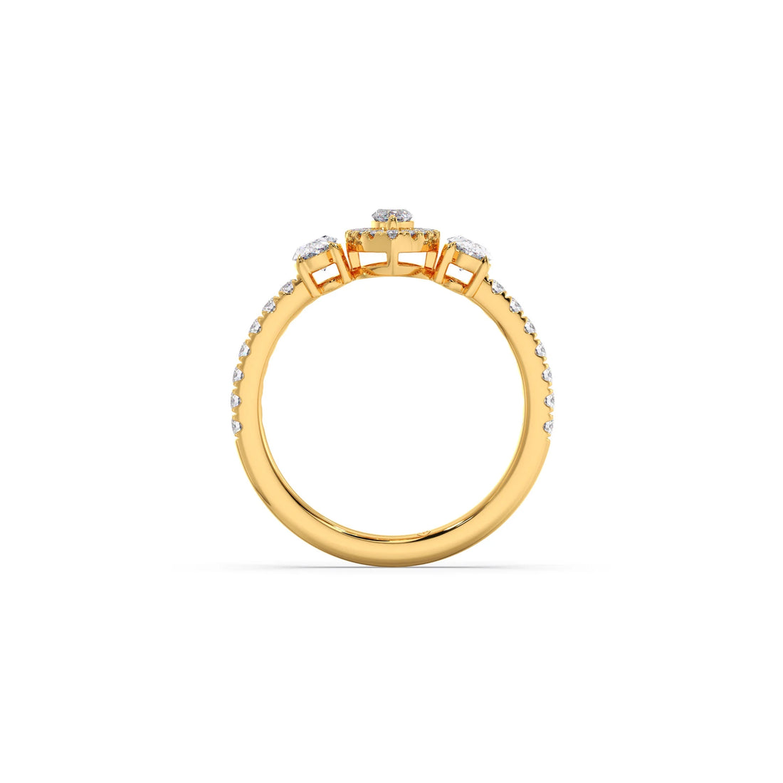 Trilogy Marquise Center with Oval and Round Accents Ring 0.84 Ct