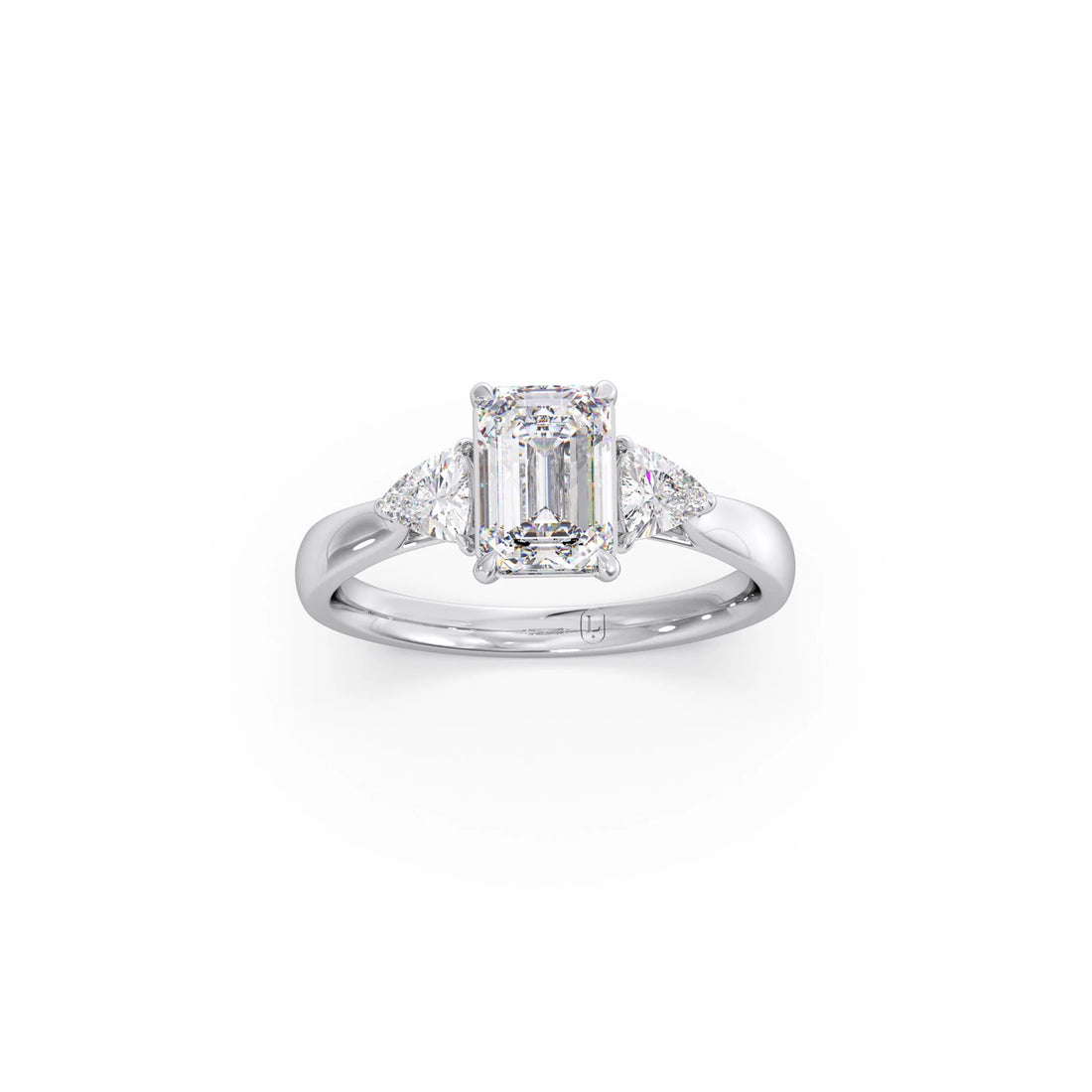 Trilogy Emerald and Trillion Diamond Ring