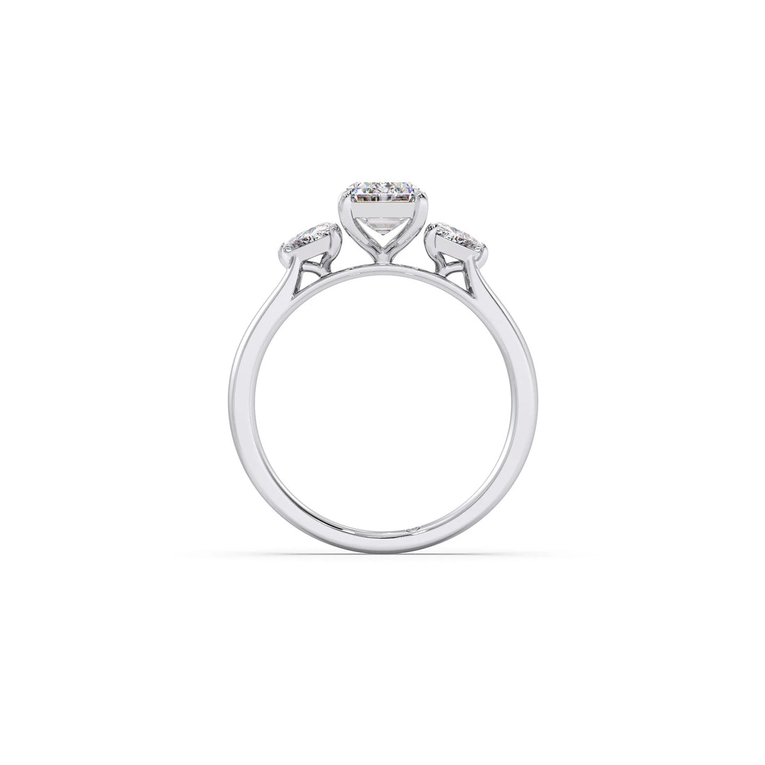 Trilogy Emerald and Trillion Diamond Ring
