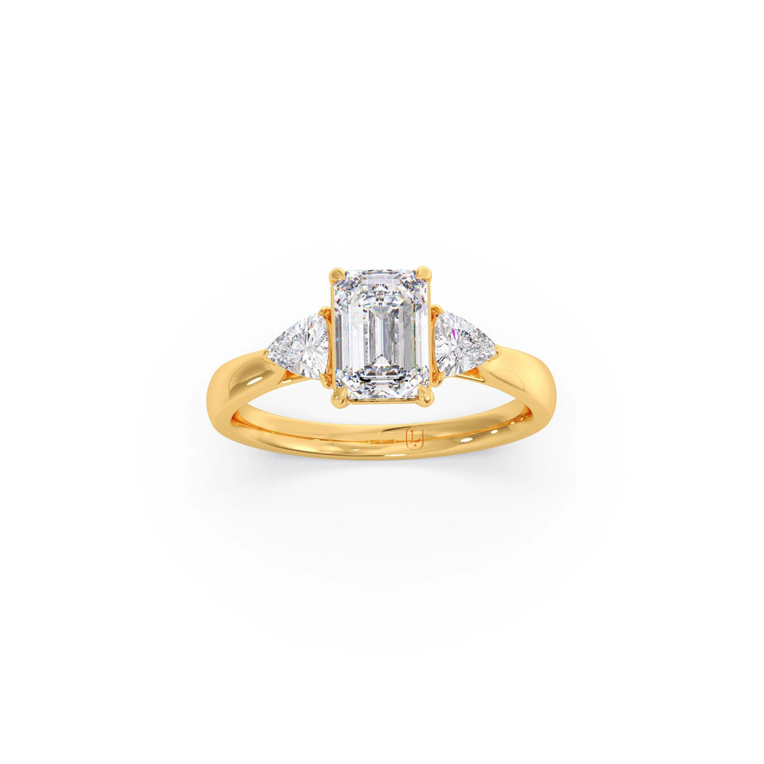 Trilogy Emerald and Trillion Diamond Ring