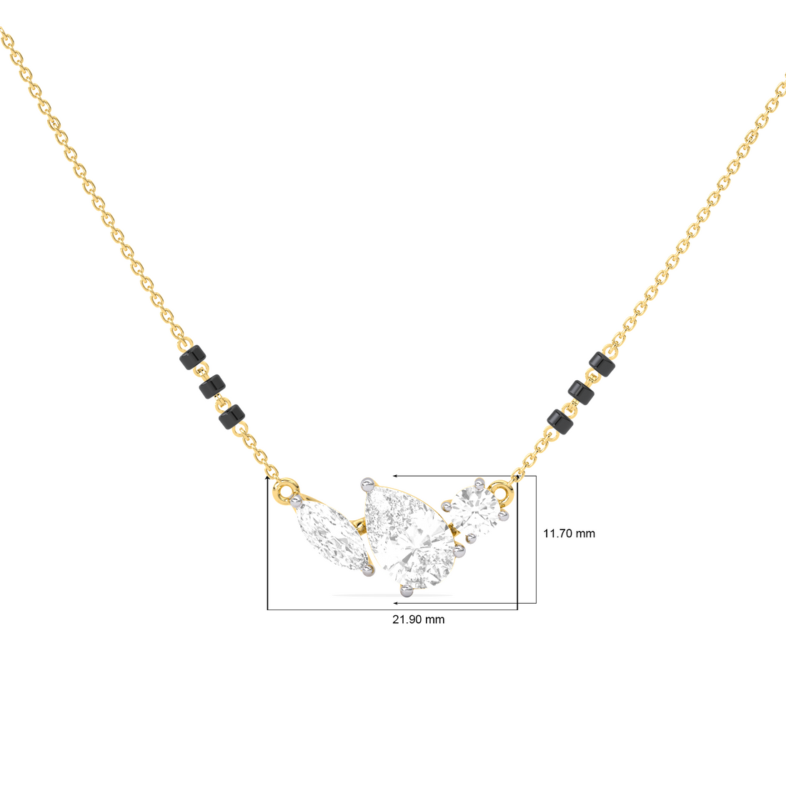 Trio Marquise Pear Round Diamond Mangalsutra