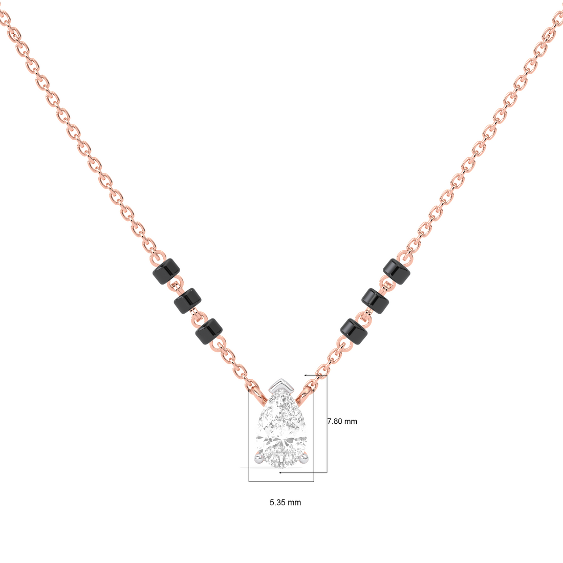 Pear-Cut Diamond Solitaire Mangalsutra