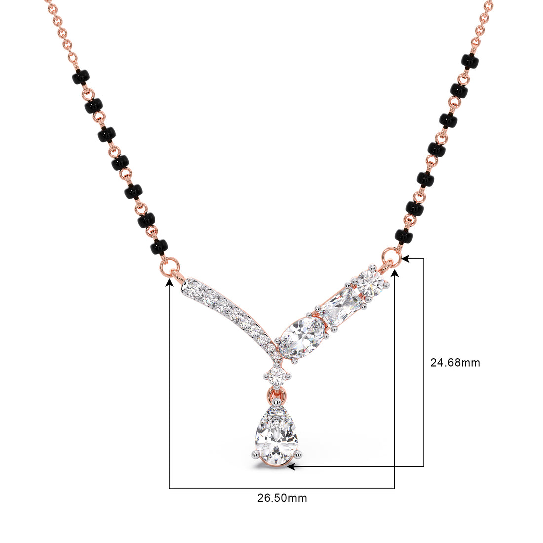 Pear Drop Multi-Cut Diamond Mangalsutra