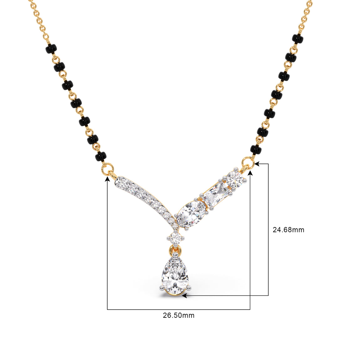 Pear Drop Multi-Cut Diamond Mangalsutra