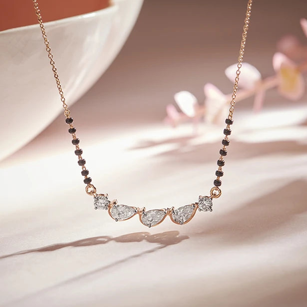 Triple Pear Diamond Mangalsutra