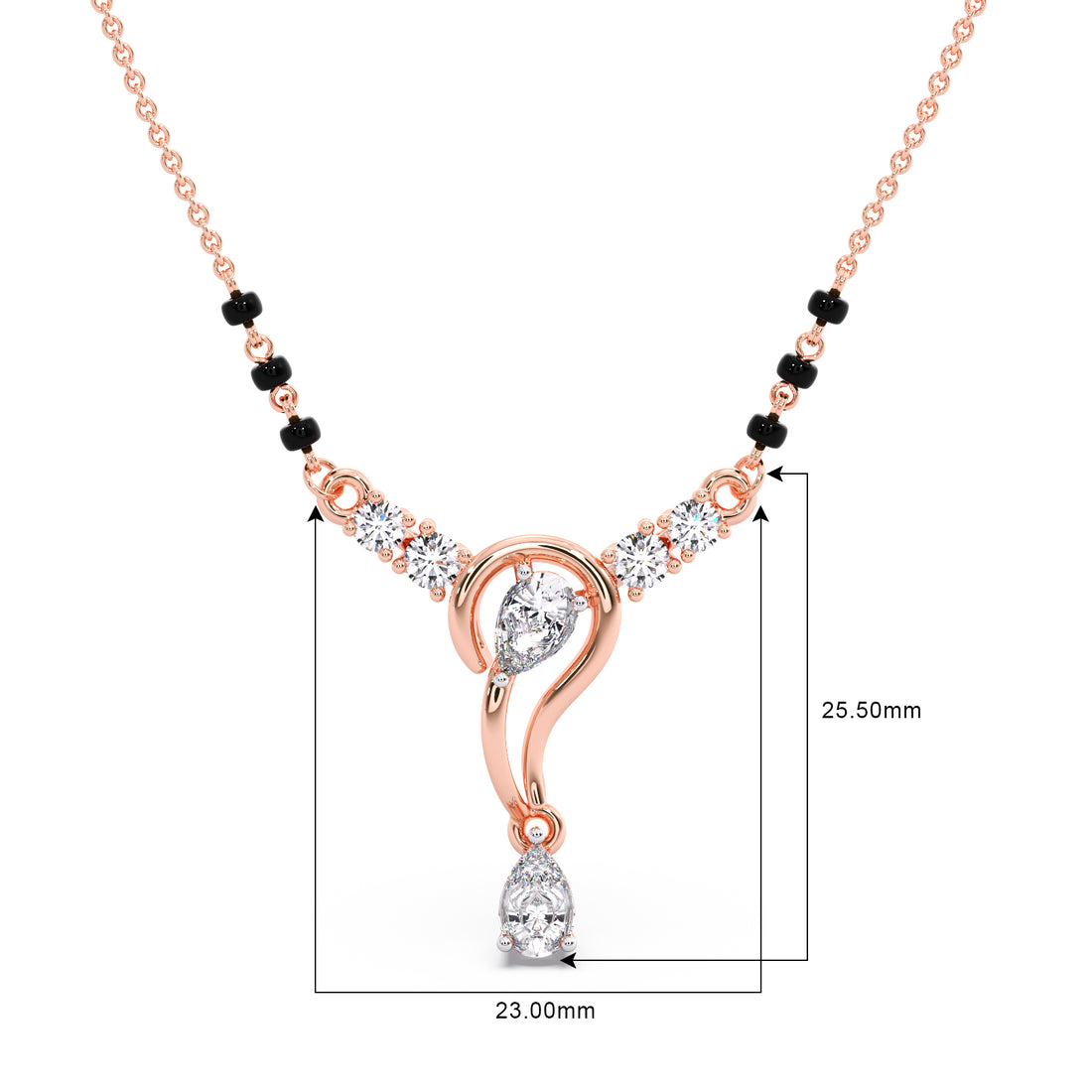 Delicate Pear and Round Diamond Mangalsutra
