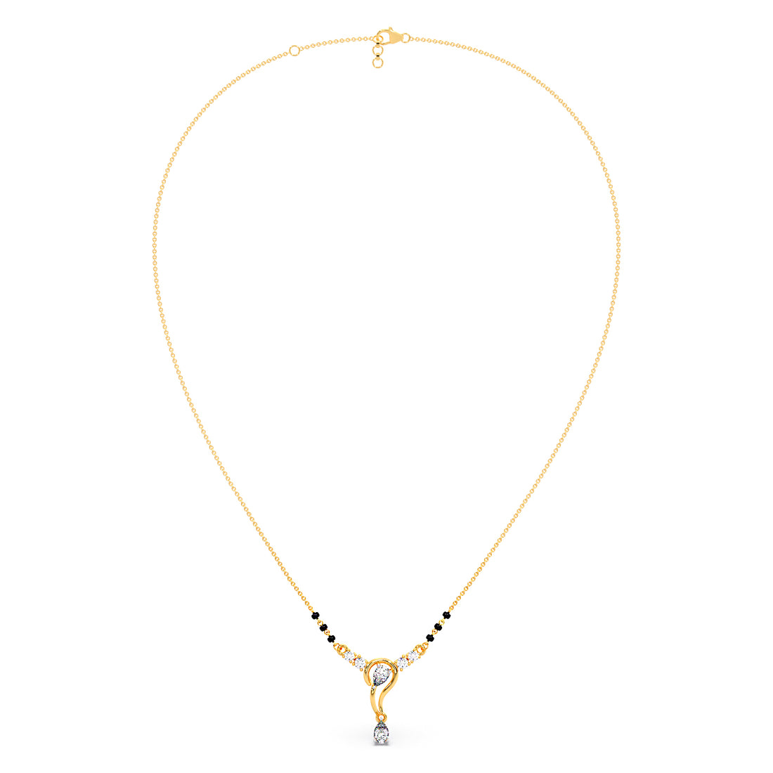 Delicate Pear and Round Diamond Mangalsutra