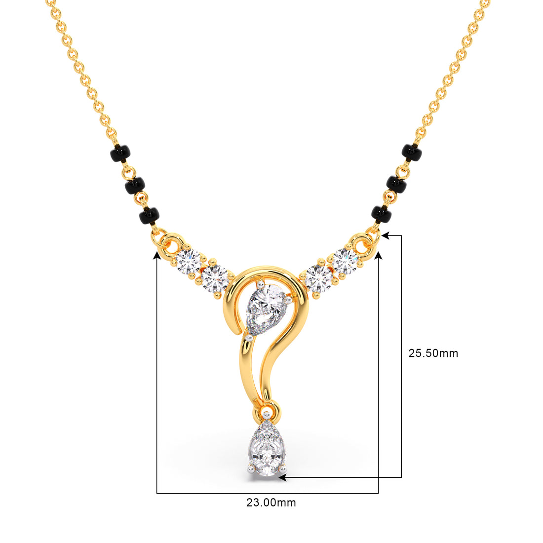 Delicate Pear and Round Diamond Mangalsutra