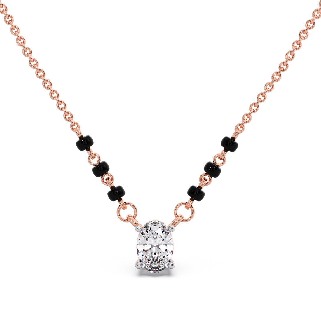 Minimalist Oval Diamond Mangalsutra