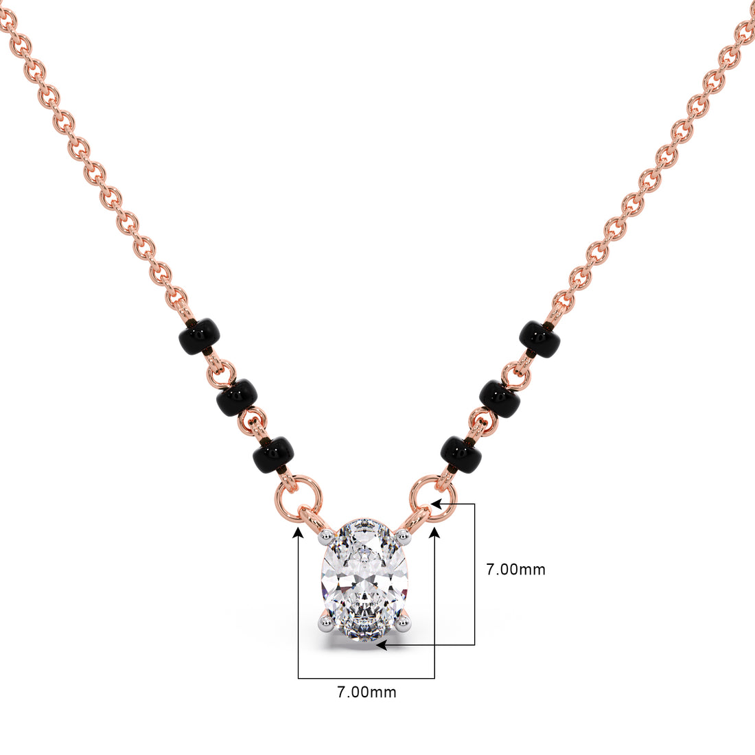 Minimalist Oval Diamond Mangalsutra