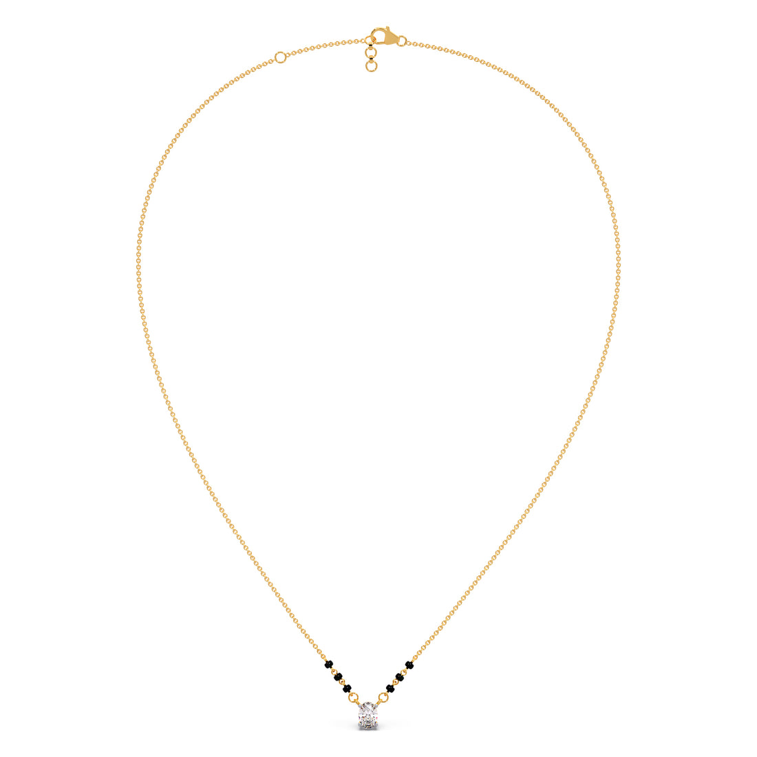 Minimalist Oval Diamond Mangalsutra