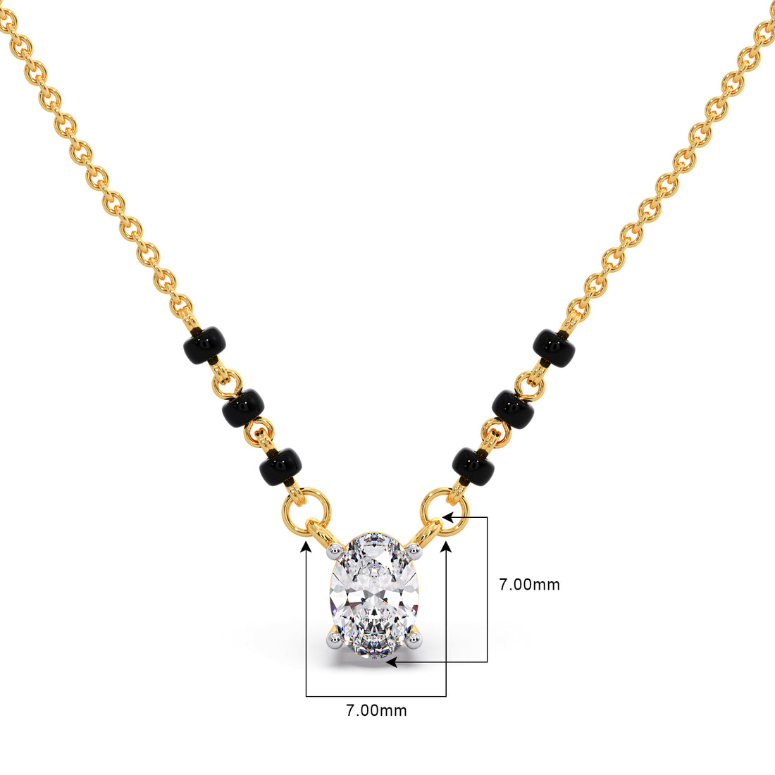 Minimalist Oval Diamond Mangalsutra