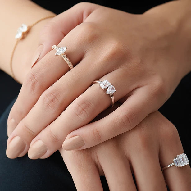 Pear & Emerald-Cut Solitaire Ring