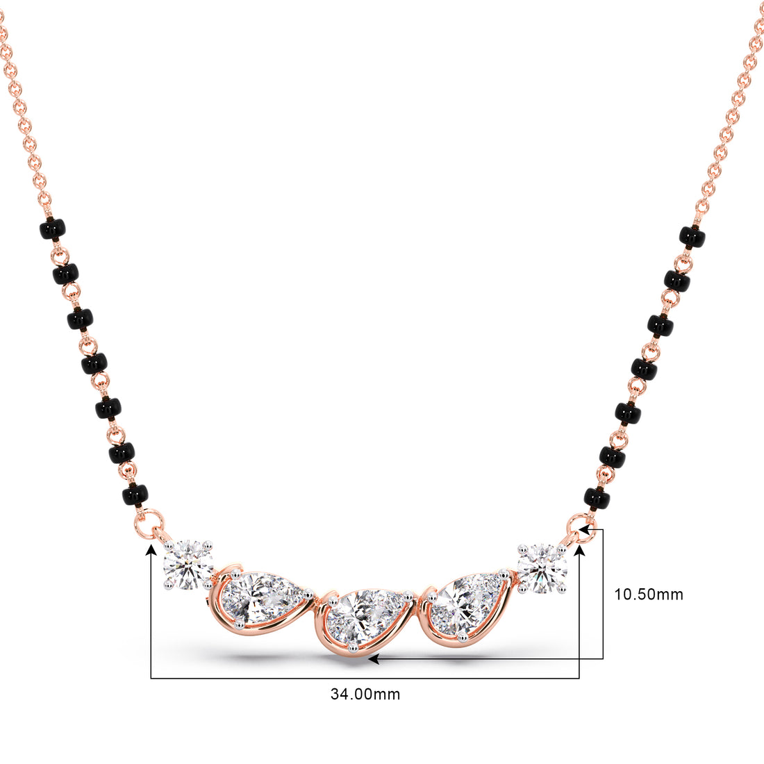Triple Pear Diamond Mangalsutra