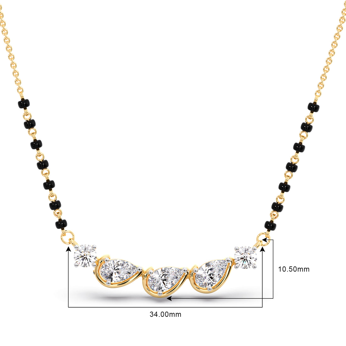 Triple Pear Diamond Mangalsutra