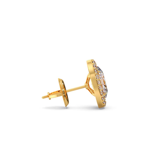Oval Cut Diamond Halo Stud Earrings