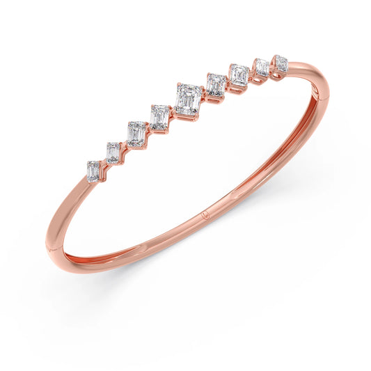 Emerald Cut Diamond Bangle Bracelet