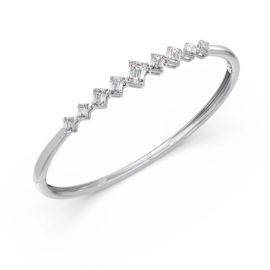 Emerald Cut Diamond Bangle Bracelet