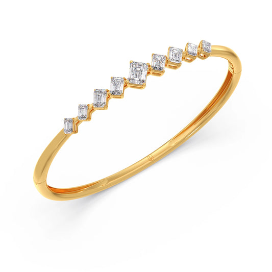 Emerald Cut Diamond Bangle Bracelet