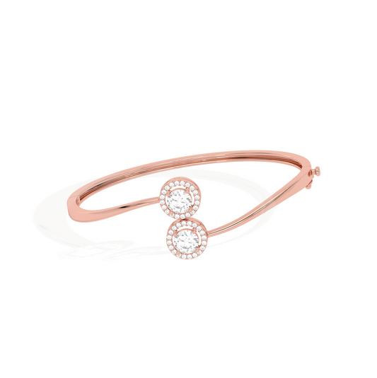 Double Halo Round Diamond Bracelet