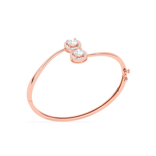 Double Halo Round Diamond Bracelet