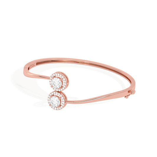 Double Halo Round Diamond Bracelet