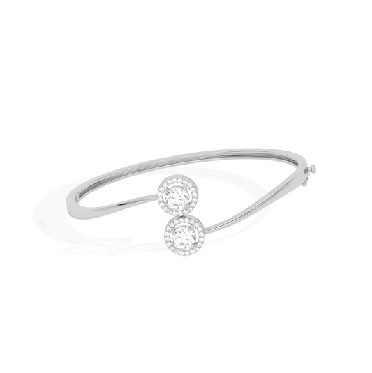 Double Halo Round Diamond Bracelet