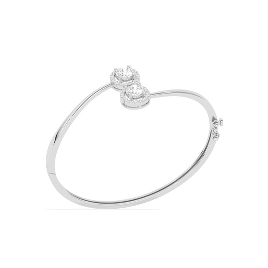 Double Halo Round Diamond Bracelet