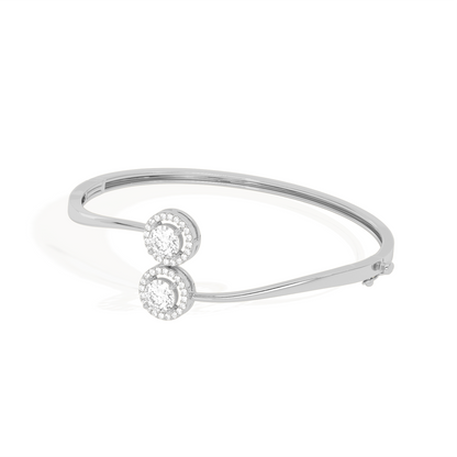 Double Halo Round Diamond Bracelet