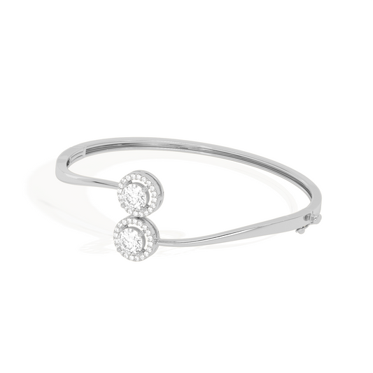 Double Halo Round Diamond Bracelet