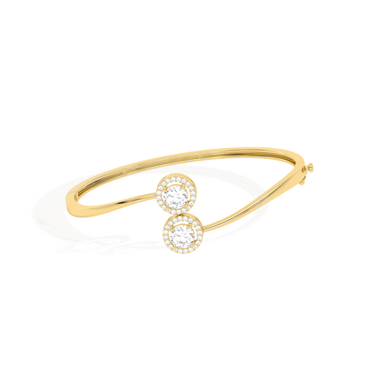 Double Halo Round Diamond Bracelet