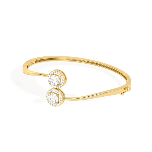 Double Halo Round Diamond Bracelet