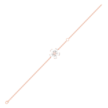 Delicate Floral Round Diamond Bracelet