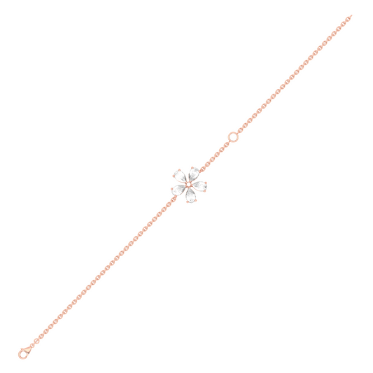 Delicate Floral Round Diamond Bracelet
