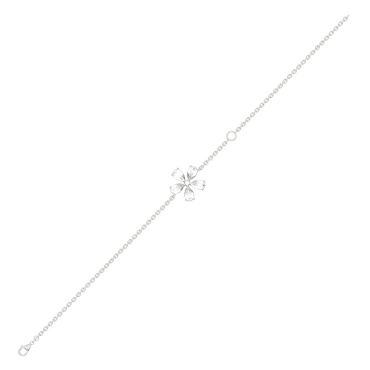 Delicate Floral Round Diamond Bracelet