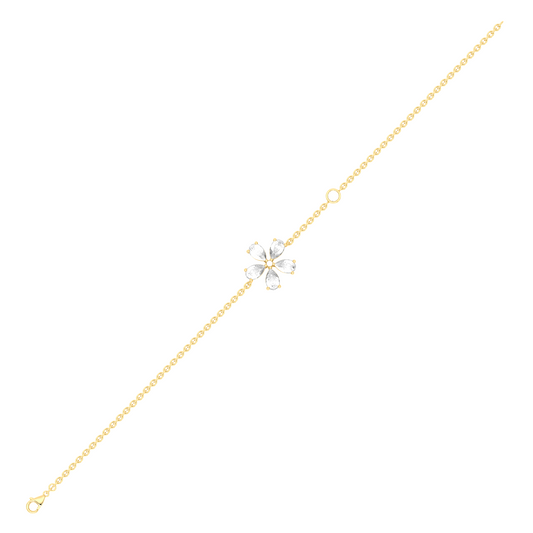 Delicate Floral Round Diamond Bracelet