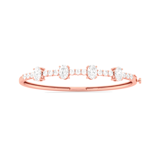 Cluster Oval & Round Diamond Bracelet