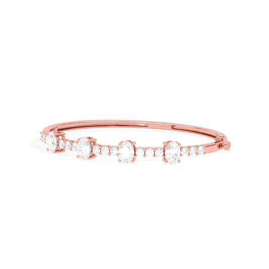 Cluster Oval & Round Diamond Bracelet