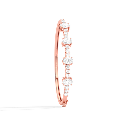 Cluster Oval & Round Diamond Bracelet