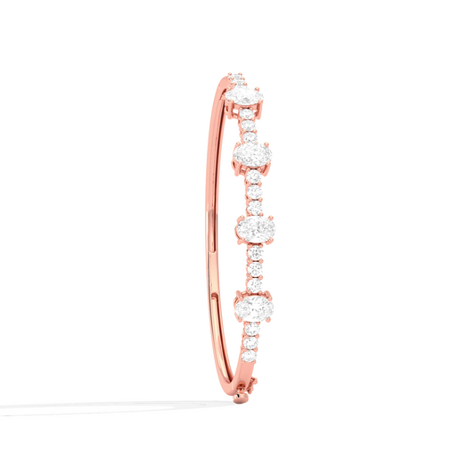 Cluster Oval & Round Diamond Bracelet