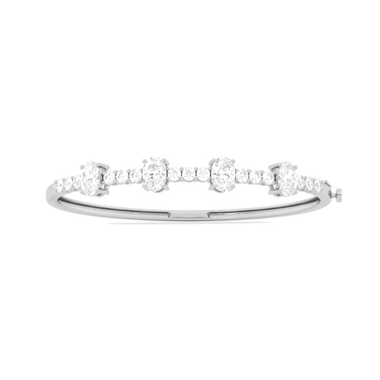 Cluster Oval & Round Diamond Bracelet